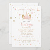 ユニコーンは5X7招待状を飾ります 招待状 (正面/裏面)