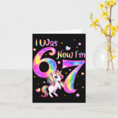 ユニコーンは6歳7歳6歳7歳7歳の誕生日おめでとう女の子 カード (黄色い花)