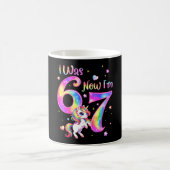 ユニコーンは6歳7歳6歳7歳7歳の誕生日お誕生日おめでとう女の子 コーヒーマグカップ (中央)