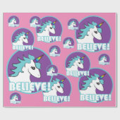 ユニコーンは"信じます! " ラッピングペーパー (フラット)