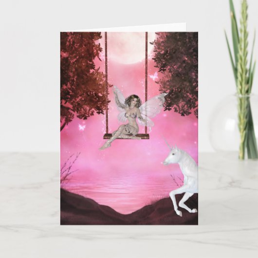 ユニコーンへの送信 – ファンタジーグリーティングカード シーズンカード (正面)