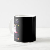 ユニコーンやバスケットボールが大好きな女の子 コーヒーマグカップ (正面左)