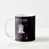ユニコーンやバスケットボールが大好きな女の子 コーヒーマグカップ (左)