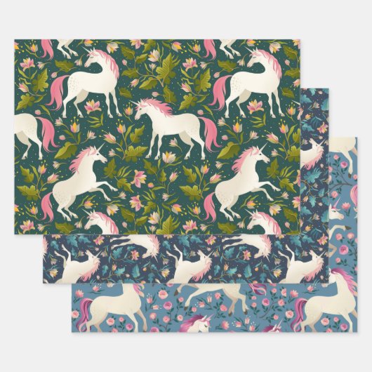 ユニコーンをテーマにした包装紙シート ラッピングペーパーシート (セット)