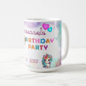 ユニコーンをテーマにした誕生日1回目のパーティーマグ記念品 コーヒーマグカップ (正面右)