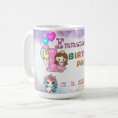 ユニコーンをテーマにした誕生日1回目のパーティーマグ記念品 コーヒーマグカップ (正面左)