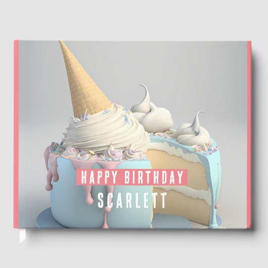 ユニコーンをテーマにした誕生日 ゲストブック (正面)