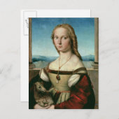 ユニコーンを持つ女性のポートレート, c.1505-6 ポストカード (正面/裏面)