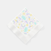 ユニコーンを持つ誕生日の紙ナプキンおもしろい。 縁ありカクテルナプキン (角)