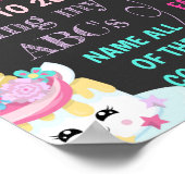 ユニコーンアイスクリームカップケーキ誕生日看板1st ポスター (角)