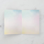 ユニコーンアクアピンクイエロー絞り染め金ゴールド紙吹雪 カード (内部)