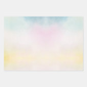 ユニコーンアクアピンクイエロー絞り染め金ゴールド紙吹雪 ラッピングペーパーシート (正面2)