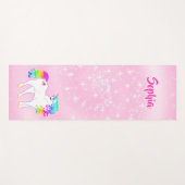 ユニコーンアクティお洒落ブピンク星 ヨガマット (正面(横))