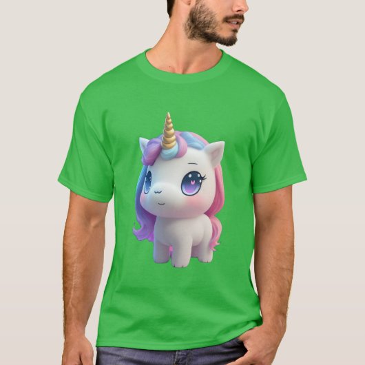 ユニコーンアニメ少女 Tシャツ (正面)