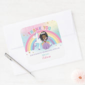 ユニコーンアフリカプリンセス誕生日ありがとうございました スクエアシール (封筒)