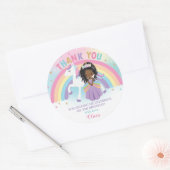 ユニコーンアフリカプリンセス誕生日ありがとうございました ラウンドシール (封筒)