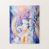 ユニコーンアンダーソフトパステルレインボークラウド ジグソーパズル (縦)