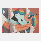 ユニコーンアンダーレインボー&インハート キッチンタオル (横)