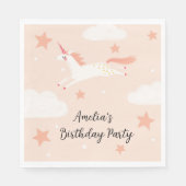 ユニコーンアンドスターズ誕生日 スタンダードランチョンナプキン (正面)