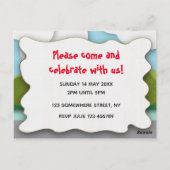 ユニコーンアンドバニーファースト誕生日招待状 ポストカード (裏面)