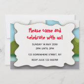 ユニコーンアンドバニーランドスケープ第1誕生日 招待状 (裏面)