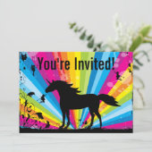 ユニコーンアンドフェアリーレインボーフェアリー誕生日 招待状 (スタンド正面)