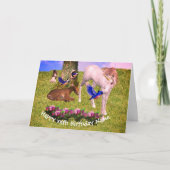 ユニコーンアンドフレンズパーソナライズされた誕生日 カード (正面)