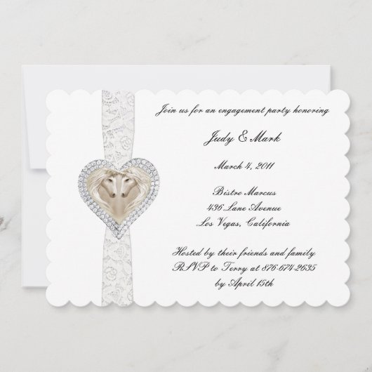 ユニコーンアンドレース婚約パーティ招待状 招待状 (正面)