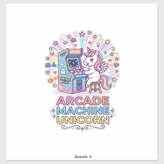 ユニコーンアーケードマシンユニコーン印刷準備完了PODアート シール (シート)