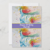 ユニコーンアートの子供の誕生日招待状 招待状 (正面)