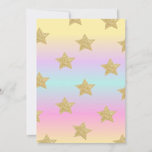 ユニコーンアートパーティー誕生日招待状ユニコーン 招待状 (裏面)