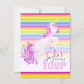 ユニコーンアートレインボー4th誕生日招待状 招待状 (正面)