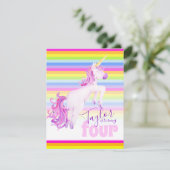 ユニコーンアートレインボー4th誕生日招待状 招待状 (スタンド正面)
