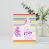 ユニコーンアートレインボー5th誕生日招待状 招待状 (スタンド正面)