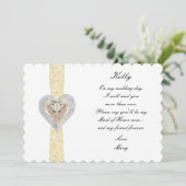 ユニコーンイエローレースウェディングメイドオブオナーカード 招待状 (スタンド正面)