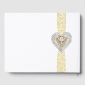 ユニコーンイエローレースリボン結婚のゲストブック ゲストブック (裏面)