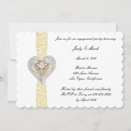 ユニコーンイエローレース婚約パーティ招待状 招待状