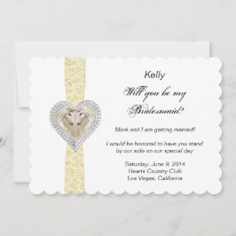 ユニコーンイエローレース結婚のブライドメイド 招待状