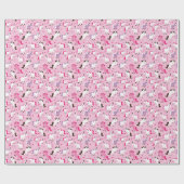 ユニコーンイラストレーションの子供の背景 ラッピングペーパー (フラット)