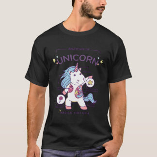 ユニコーンイラストレーション感動的Magiの解剖学 Tシャツ