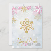 ユニコーンウィンターワンダーランド誕生日招待状 招待状 (裏面)