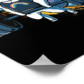 ユニコーンウェイトリフティングフィットネスデッドリフトレインボー ポスター (角)