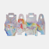 ユニコーンウォーターカラーガールズお誕生日ケーキオフィードボックス フェイバーボックス (折り畳みなし)