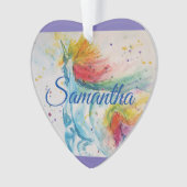 ユニコーンウォーターカラーガールズクリスマス装飾 オーナメント (正面)