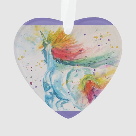 ユニコーンウォーターカラーガールズクリスマス装飾 オーナメント (裏面)