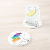 ユニコーンウォーターカラーファンタジー魔法スウィートカラフル コースター (側面)