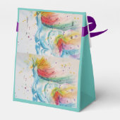 ユニコーンウォーターカラー誕生日パーティーケーキ愛用ボックス フェイバーボックス (裏面サイド)