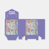 ユニコーンウォーターカラー誕生日パーティーケーキ愛用ボックス フェイバーボックス (折り畳みなし)