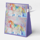 ユニコーンウォーターカラー誕生日パーティーケーキ愛用ボックス フェイバーボックス (裏面サイド)