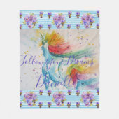 ユニコーンウォーターフローラガールズネームブランケット フリースブランケット (正面)